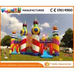 Colorful PVC Giant Inflatable Moonwalk Climbing Jumping Bouncy Castle For Kids for sale