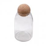 Borosilicate Glass Jar With Cork Ball Stopper Dia30mm To 100mm for sale
