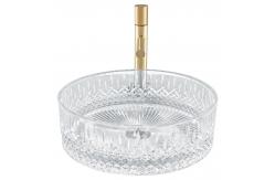 China Transparent Crystal Glass Vessel Basins Ice Prism Countertop Sinks supplier