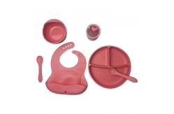 China Modern Silicone Baby Feeding Set Bib And Plate Customized CPSIA CSPA Standard supplier