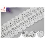 Fancy Water Soluble Lace Trim 9CM With Polyester / Lace Ribbon Trim for sale