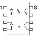 ILD205T Optocoupler, Phototransistor Output, Dual Channel, SOIC-8 package