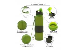 China 650ML Odorless Leak Proof Silicone Folding Bottle supplier