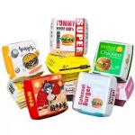 Customized Different Shape Fast Food Grade Kraft Paper Burger Boxes Recyclable Eco-Friendly at Prices for sale