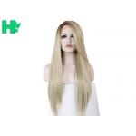 Half Hand Tied Cosplay Sexy Light Yellow Synthetic Wigs 26 Inch For Adult Makeup for sale