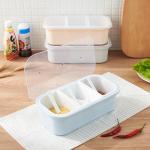 Cooking Condiment Flip Cover Partition Seasoning Plastic Salt Box for sale