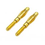Customized Size 4mm Male Banana Plug Connector With Gold And Threaded Shroud Guaranteed for sale
