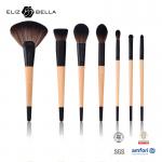7 Piece Synthetic Hair Makeup Brush Wooden Handle Cosmetic Brush BSCI Certified for sale