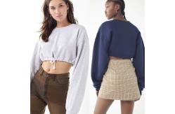 China Fall Drawstring Hem Cropped Sweatshirt supplier