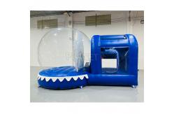 China 3m Christmas Advertising Inflatable Snow Globe Photo Booth With Jumping Bouncing Tunnel supplier