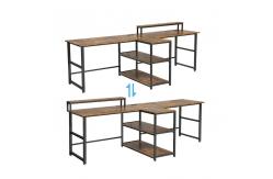 China Wooden Black Computer Desk Brown Thickness 16mm With Monitor Stand supplier