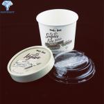Disposable 4oz Bowl Shape Kraft Paper Ice Cream Cups With Lids for sale