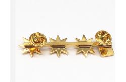 China customized size star 3D design metal plating gold lapel pin  badges supplier