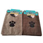 Quick Dry Microfiber Super Absorbent Dog Bath Towel With Paw  Embroidery for sale