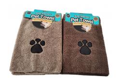 China Quick Dry Microfiber Super Absorbent Dog Bath Towel With Paw  Embroidery supplier