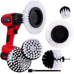 Hexagonal Drill Cleaning Brush Set 6 Pcs For Carpets Fibers Glass for sale