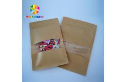 China Customized Printed Foil Lined Tea Bags Packaging , Kraft Stand Up Pouches With Window supplier