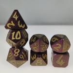 Board game RPG Dice Set Hand 7 Piece Light weight Sharp Metal Polyhedral Black for sale