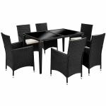 KD Black Indoor Wicker Outdoor Rattan Dining Set In All Weather for sale