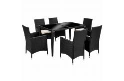 China KD Black Indoor Wicker Outdoor Rattan Dining Set In All Weather supplier