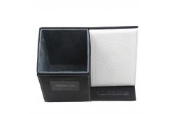 China Custom Logo LED Lights Leather Pen Holder Multiscene With Phone Charger Nonslip supplier