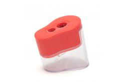 China PS Plastic Portable Double Hole Pencil Sharpener With Lid supplier