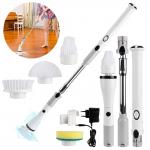 Rotating 4 Heads Electric Spin Scrubber Adjustable Extension Handle For Tile for sale