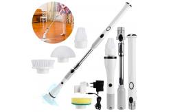 China Rotating 4 Heads Electric Spin Scrubber Adjustable Extension Handle For Tile supplier