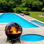 Outdoor Fire Pit Sphere Steel Fire Pit 6mm Thickness Customized for sale