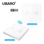 2 Button Wifi Button Switch Plastic Shell 433mhz Button Tempered Glass Panel