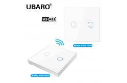 China 2 Button Wifi Button Switch Plastic Shell 433mhz Button Tempered Glass Panel supplier