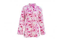 China 100% Cotton Flannel Button Up Womens Pyjama Sets With Piping And Long Pants supplier