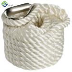 High Strength 3 Strand Nylon Twisted Rope Marine Rope With Thimble for sale