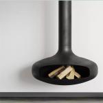 Indoor Decorative Hanging Wood Fireplace 800mm Diameter Ceiling Installation for sale