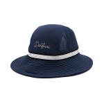 Cotton Fabric Outdoor Unisex Flat Brim Bucket Hat Blue Color Custom Logo for sale