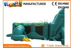 China Green Shark Inflatable Obstacle Course Tunnel / Assault Course Bounce House supplier