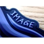 S / M / L Dark Blue 3D Rubber Patches / Rubber Labels For Clothing for sale