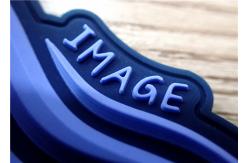 China S / M / L Dark Blue 3D Rubber Patches / Rubber Labels For Clothing supplier