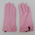 Fashion pink genuine sheepskin leather gloves for ladies for sale