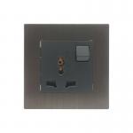 Villa Electrical Power Socket , 13A Universal 3 Pin Socket Grey Panel