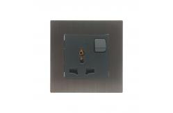 China Villa Electrical Power Socket , 13A Universal 3 Pin Socket Grey Panel supplier