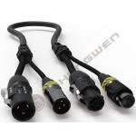 TRUE1 2-in-1 XLR Female and Male Powercon Hybrid Cable 3-Pin DMX Combi Black XLR3 Split Communication Cables for sale