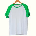 white and green T-shirt for sale