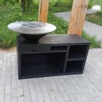 Black 4ft Corten Steel Barbecue  2mm Portable Steel Grill for sale