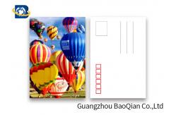 China Coloful Hot Air Balloon 3D Lenticular Postcards PET / PP Similar To Holograms supplier