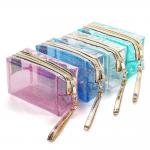Zippered Transparent PVC Toiletry Bag With Handle Strap