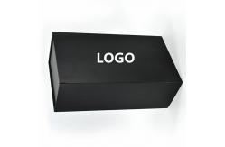 China Custom Paper Folder Box Packaging Luxury Black Foldable Paper Gift Box With Ribbon supplier