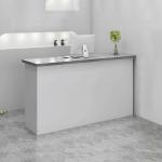 Small Nail Salon Front Desk White Wooden 1000Hmm Reception Counter Table