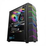 ETEK Luminous Computer Case, Wave LED Strip Front Panel, ARGB Light Effect,Support Water-cooled Radiator for sale