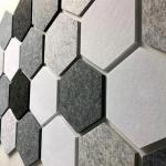 Noise Reduction Polyester Fiber Panels High Density Hexagon Sound Panel Environmentally Friendly